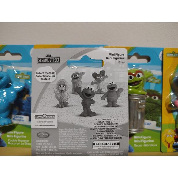 Sesame Street Mini Figures Toy Collectible Cards Set: Cookie Elmo Abby Oscar Big - Picture 7 of 8